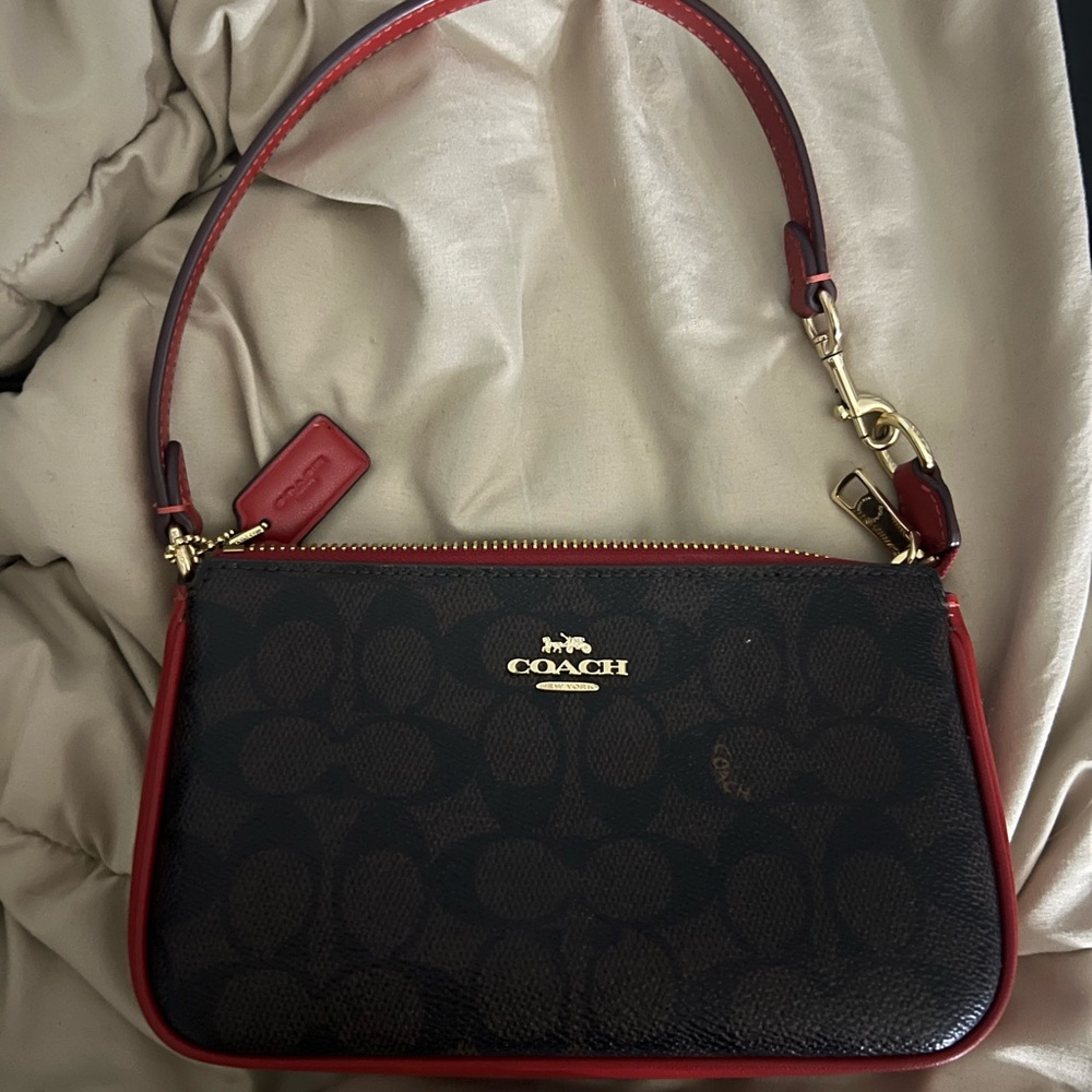 Coach Red and Brown Shoulder Bag